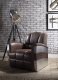 Brancaster Accent Chair 59716 in Brown Leather by Acme