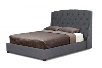 Ipswich Platform Bed Dark Gray Linen Fabric -Wholesale Interiors [WIB-Ipswich Dark Gray]