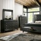 Demetria Bedroom CM7584DR w/Storage Drawers in Metallic Gray