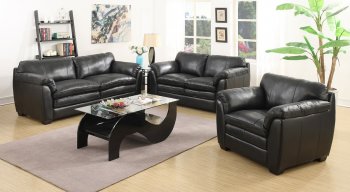 Midtown Sofa & Loveseat in Black Leather Match w/Options [MSS-Midtown Black]