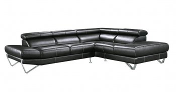 800 Sectional Sofa in Black Leather by VIG [VGSS-800 Black]