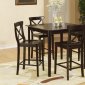 Wenge Finish Modern Casual 5Pc Counter Height Dinette Set