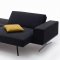 Charcoal Grey Fabric Modern Sofa Bed w/Stainless Steel Base