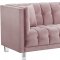 Mariel Sofa 629 in Pink Velvet Fabric by Meridian w/Options