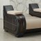 Black Leatherette & Beige Fabric Modern Sofa Bed w/Options