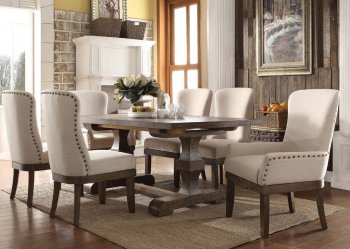 Landon 60737 Dining Table in Salvage Brown by Acme w/Options [AMDS-60737 Landon]