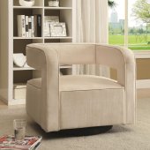 902427 Swivel Accent Chair Set of 2 in White Fabric by Coaster