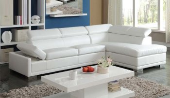 51165 Cleon Sectional Sofa in White Bonded Leather by Acme [AMSS-51165 Cleon]