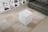 White High Gloss Finish Modern End Table w/Mini Bar