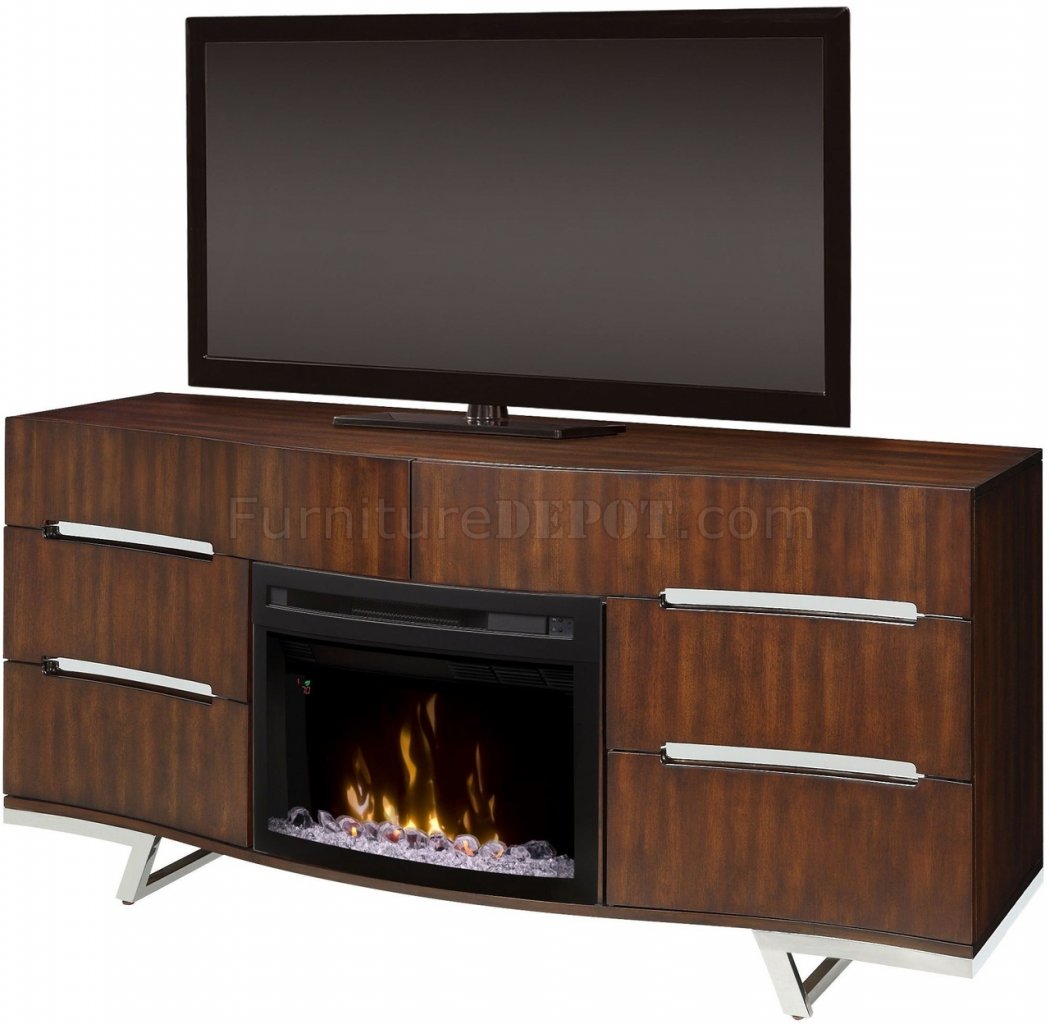 Valentina Electric Fireplace Media Console by Dimplex w/Crystals