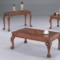 Deep Brown Traditional Coffee Table with Shell Design Inlays