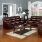 Brown Bonded Leather Match Modern Couch & Loveseat Set w/Options