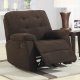 Brown Corduroy Fabric Modern Rocker Recliner Chair w/Pillow Arms