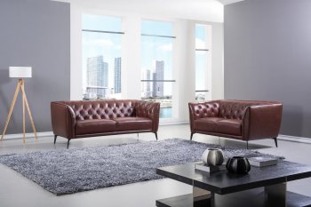 S295 Sofa in Brown Leather by Beverly Hills w/Options [BHS-S295 Brown]