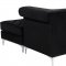 Damian Sectional Sofa 608 in Black Velvet Fabric by Meridian