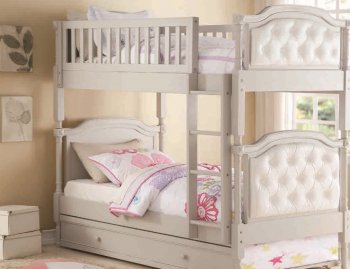 Pearlie 37690 Bunk Bed in Gray & White by Acme w/Option [AMKB-37690-Pearlie]