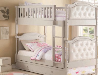 Pearlie 37690 Bunk Bed in Gray & White by Acme w/Option