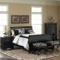 Black Finish Carrington Sleigh Bed w/Optional Case Goods