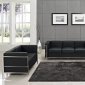 Charles Petite Leather Sofa in Black by Modway w/Options