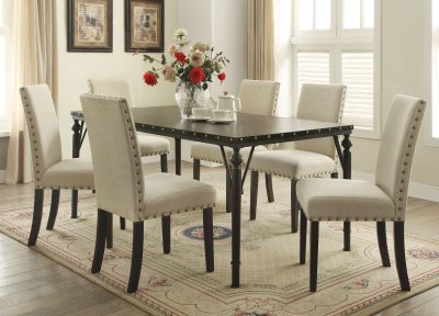 Hadas 72050 Dining 5Pc Set in Walnut by Acme w/Options