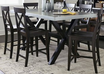 Keaton II Counter Height Table 7Pc Set 219-CD Charcoal - Liberty [LFDS-219-CD-GT Keaton II]