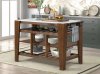 Alaroa Kitchen Island AC00396 in Rustic Brown by Acme