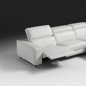 Augusto Power Motion Sectional Sofa White Leather by Whiteline