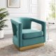 Frolick Accent Chair in Mint Velvet by Modway