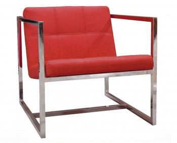 Lisa Set of 2 Chairs in Red Leatherette by Whiteline Imports [WLCC-Lisa Red]