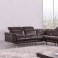 S195 Sectional Sofa in Dark Brown Leather by Beverly Hills