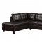 G905B Sectional Sofa w/Ottoman Cappuccino Leatherette by Glory