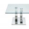 151 Coffee Table by ESF w/Clear Glass Top & Stainless Steel Base