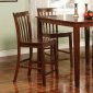 Walnut Finish 5 Pc Contemporary Dinette with Wooden Seats