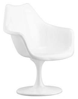 White Fiberglass Contemporary Occasional Swivel Chair