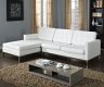 Loft Sectional Sofa in White Leather by Modway