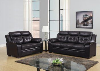 U880016KD Sofa & Loveseat in Chocolate PU by Global w/Options [GFS-U880016KD]