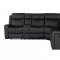 U6024 Motion Sectional Sofa in Black PU by Global