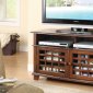 Dark Oak Finish Contemporary TV Stand w/Storage Cabinet