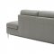 Leonardo Sectional Sofa in Grey Leather by J&M w/Storage