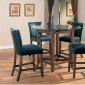 Warm Cherry Finish Modern Dinette with Round Beveled Glass Top