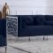 Opal Sofa 672 in Navy Velvet Fabric by Meridian w/Options