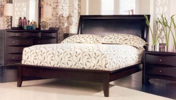 Rich Cappuccino Contemporary 5 Pc Bedroom Set with Platform Bed [CRBS-200410-Phoenix]