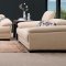 Cream Microfiber Fabric Modern 3PC Living Room Set w/Ottoman