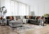 Ferndale Sectional Sofa SM1287 in Gray Chenille Fabric