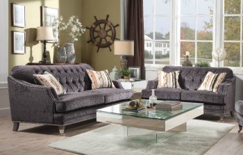 Helenium Sofa 50215 in Gray Chenille Fabric by Acme w/Options [AMS-50215-Helenium]