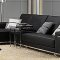 Steve Sectional Sofa in Black Leather by Whiteline Imports