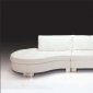 White Full Italian Leather Contemporary Stylish Sectional Sofa