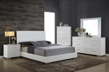 Nova Bedroom 5Pc Set in White by Global w/Options [GFBS-Nova]