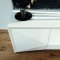 White Ultra Modern Dining Table w/Two Pedestal Legs & Glass Top