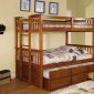 CM-BK458T-OAK University II Twin/Twin Bunk Bed in Oak